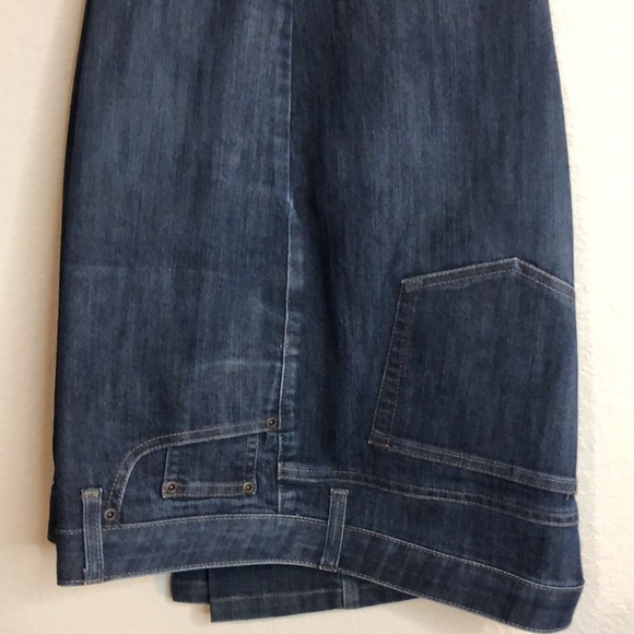 Merona Comfort No Gap Waistband Bootcut Women size 18r blue Denim Jeans pressed - Picture 4 of 8